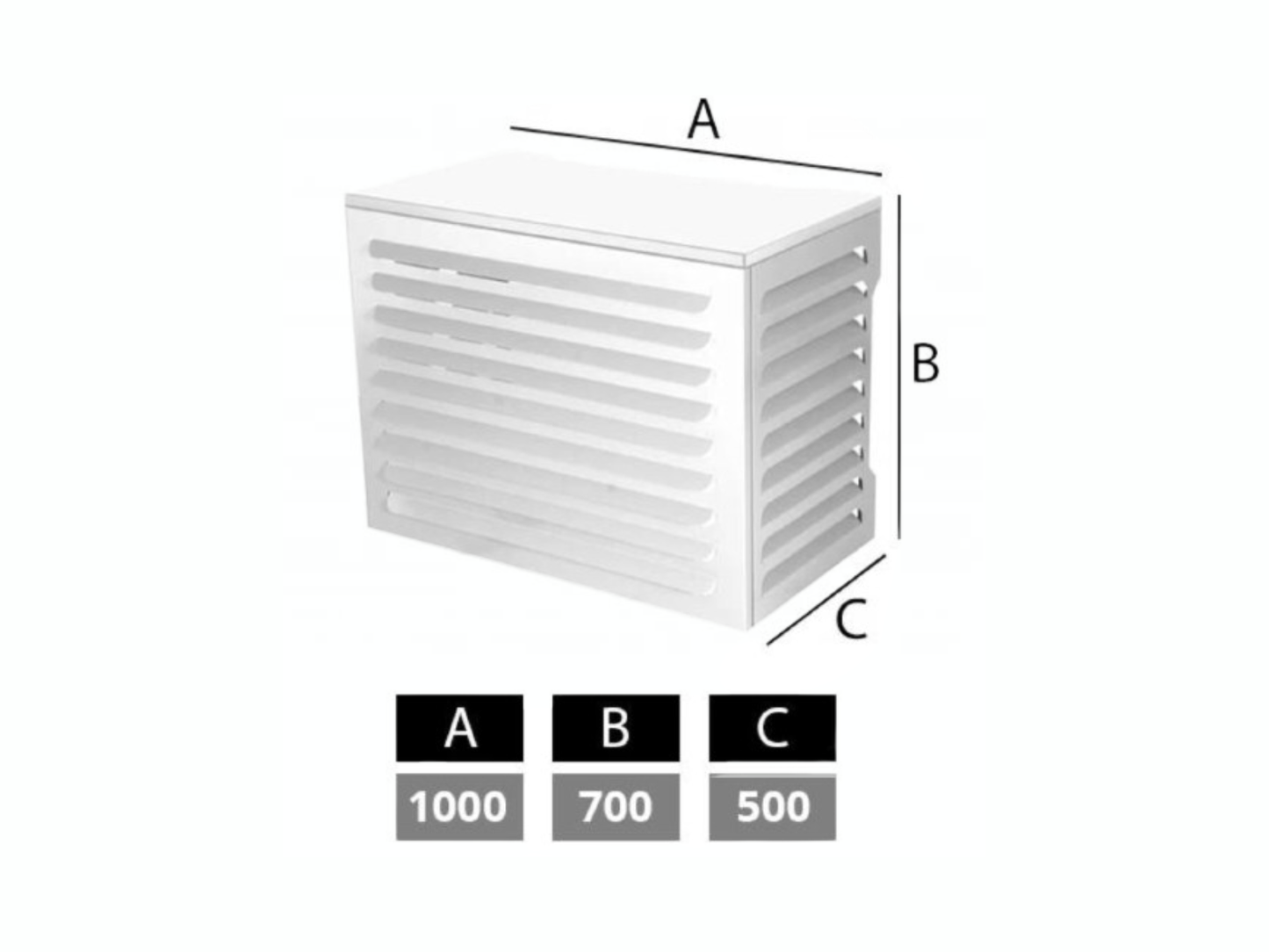 Airco omkasting medium – 110 × 85 × 60 cm – Wit RAL9010