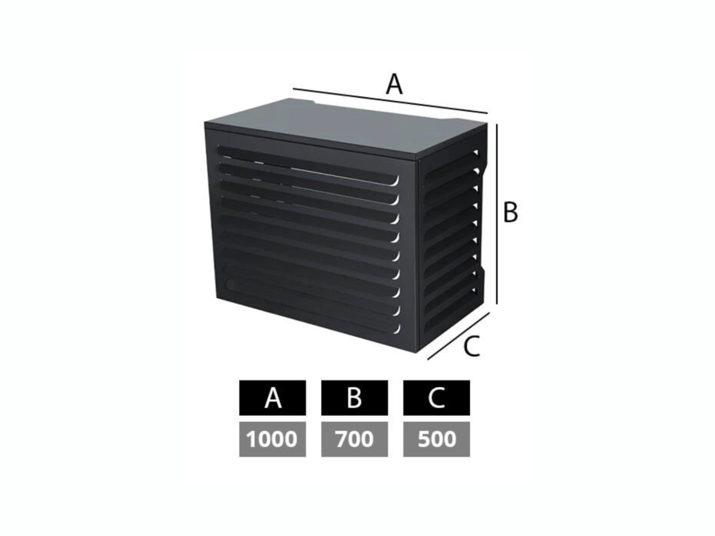 Airco omkasting small – 100×70×50 cm – Antraciet RAL7024