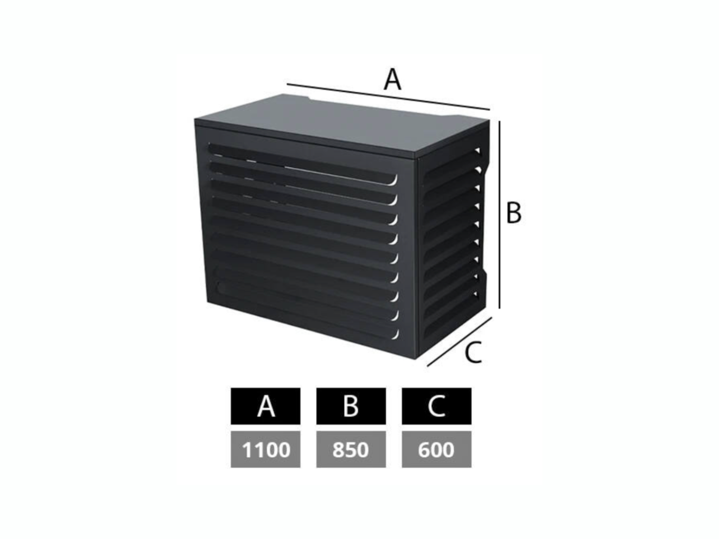 Airco omkasting medium – 110×85×60 cm – Antraciet RAL7024